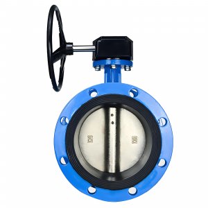 法蘭式蝸輪蝸桿蝶閥DN40，1.6Mpa（橡膠密封